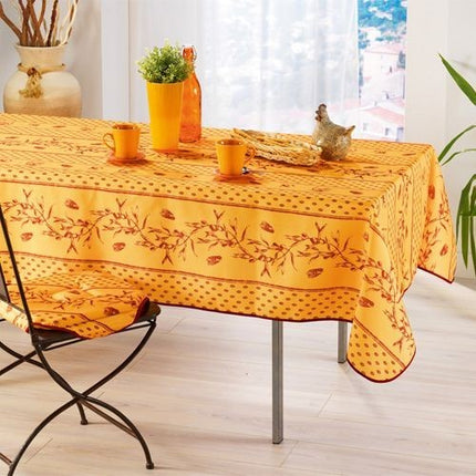 Nappe olive cigale jaune rouge 2m / 1m50