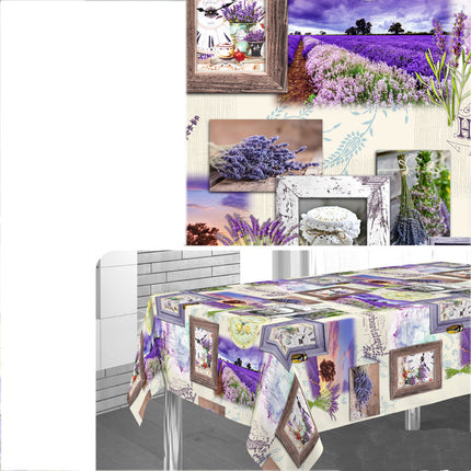 Nappe ref 94911 Champs de Lavande  3m50 x 1m50 anti tache sans repassage