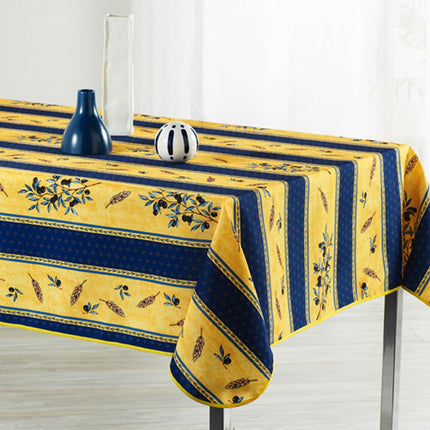 Nappe ref 72680 bleu  olive 3m50 x 1m50 anti tache infroissable