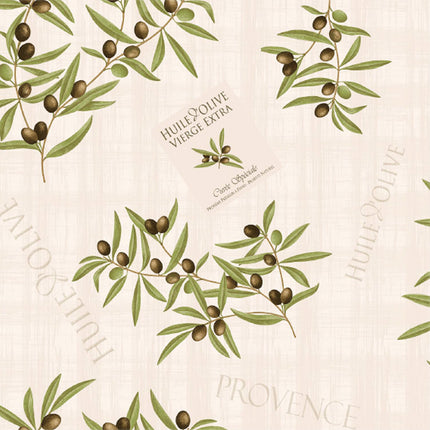 Nappe ref JN54 olive ecru  2m40 x 1m48 anti tache infroissable