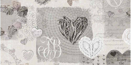 Nappe ronde 1m60 coeurs  ref 94714 Anti tache Infroissable