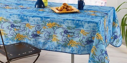 Nappe glycine et lavande bleu 2m / 1m50 anti tache infroissable