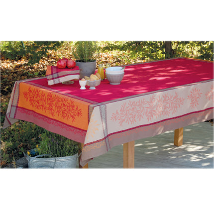 Nappe Coton jacquard Téflon olives R 2m50x1m60