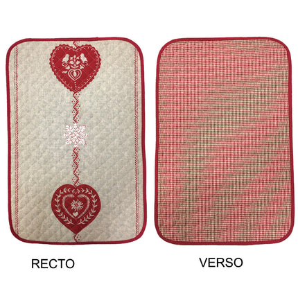 Set de table coton 45 cm x 30 cm cœurs et Vichy