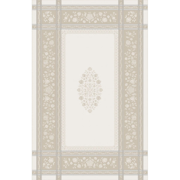 Nappe Jacquard Téflon 3m x 1m60 Ramatuelle écru lin  Anti Tache