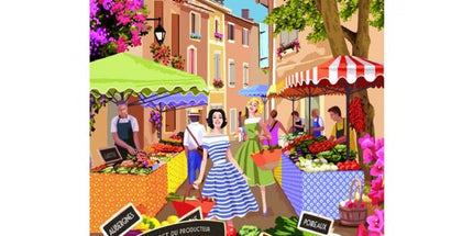 Torchon Marchés de Provence 50 cm x 70 cm