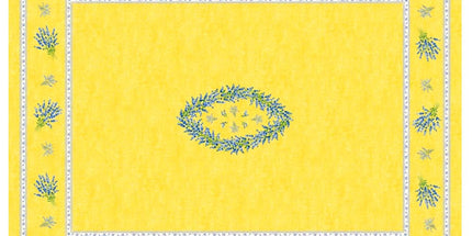 Nappe Valensole jaune coton  2m50 x 1m55 Motif placé