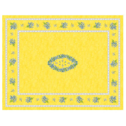 Nappe Valensole jaune coton  2m50 x 1m55 Motif placé