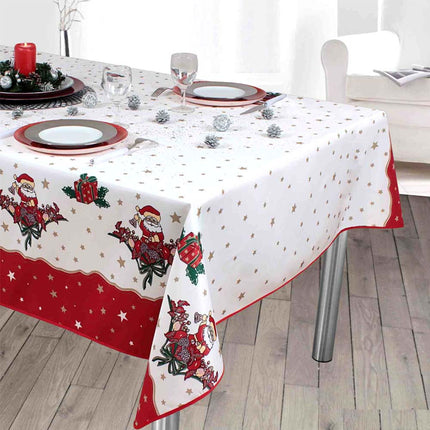 Nappe de Noël NR père noël Nicolas  Anti tache Infroissable 2m x 1m50