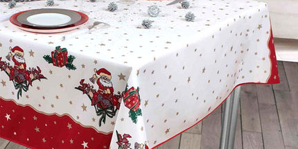 Nappe de Noël NR père noël Nicolas  Anti tache Infroissable 2m40 x 1m50