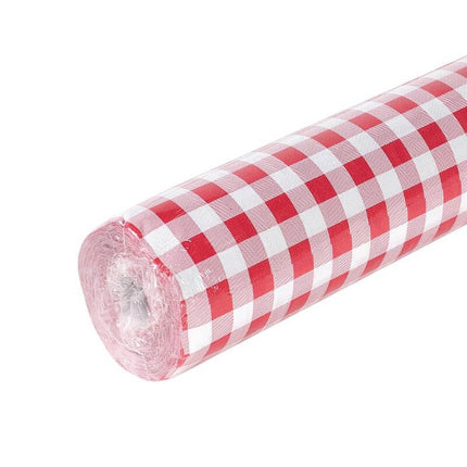 Tissu au mètre coton Polyester vichy rouge 140 cm de large Menorca