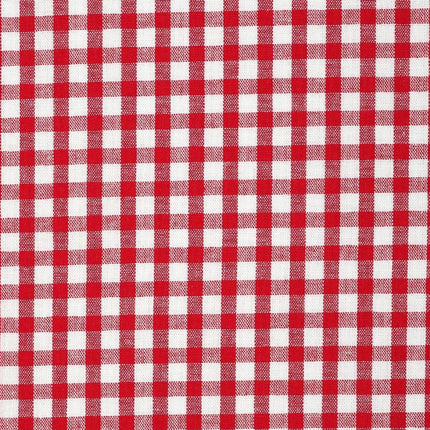 Tissu au mètre coton Polyester vichy rouge 140 cm de large Menorca