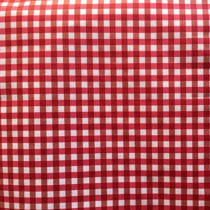 Tissu au mètre Coton Polyester ENDUIT Plasitifié vichy rouge 140 cm de large Menorca