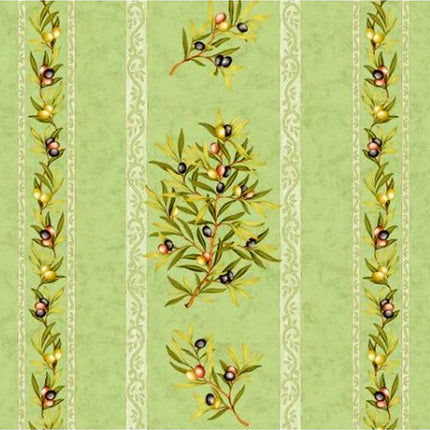 Tissu au mètre coton clos des oliviers Vert largeur 1m60