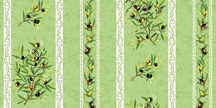 Tissu au mètre coton clos des oliviers Vert largeur 1m60