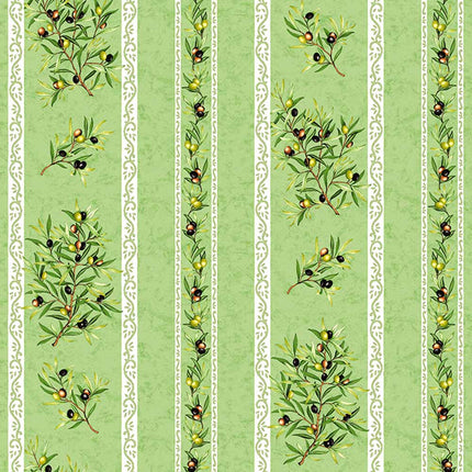 Tissu au mètre coton clos des oliviers Vert largeur 1m60