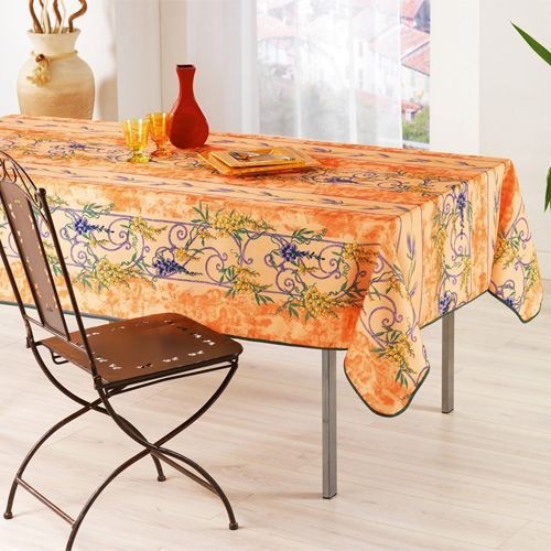 Nappe glycine et lavande orange rectangle 2m40/1m50