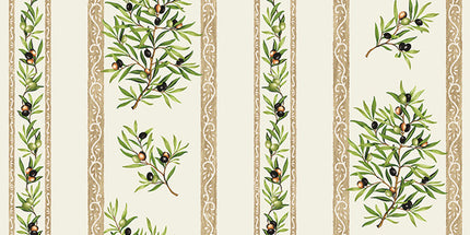 Tissu au mètre coton clos des oliviers écru largeur 1m60