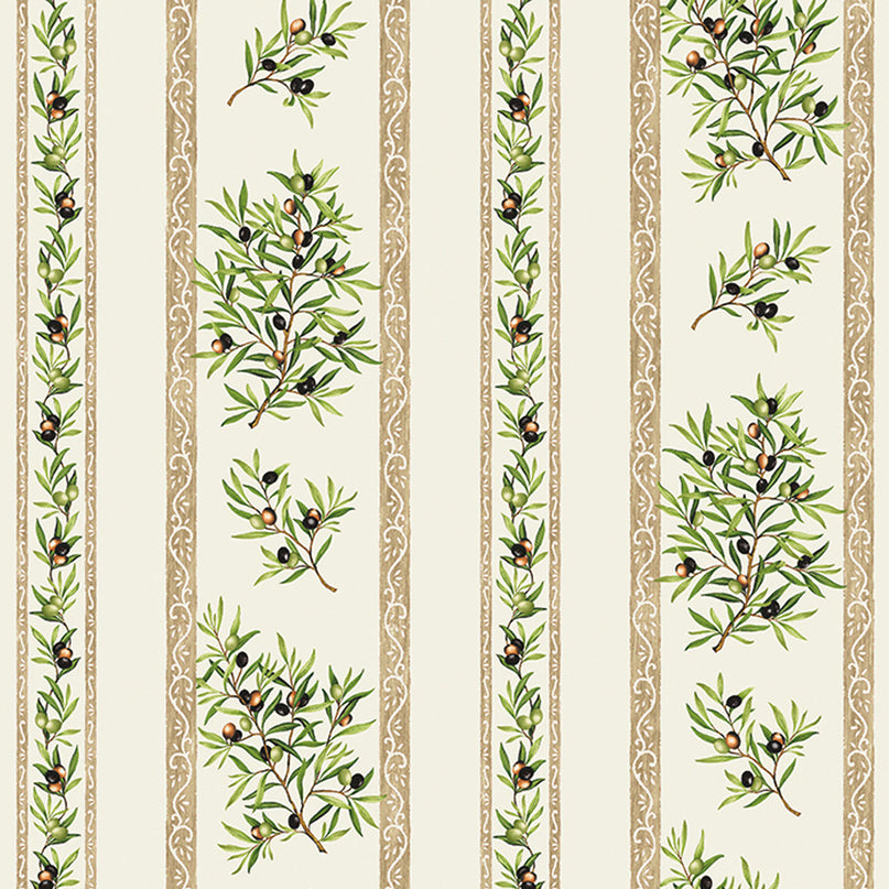 Tissu au mètre coton clos des oliviers écru largeur 1m60