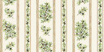 Tissu au mètre coton clos des oliviers écru largeur 1m60