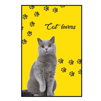 Torchon Chat greyshorthair Cat lovers 0078 Polycoton 40 cm x 60 cm