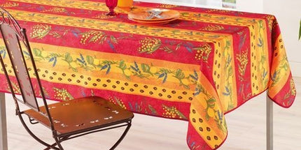 Nappe 3m x 1m50 Mimosa Lavande Citron rouge anti tache et sans repassage