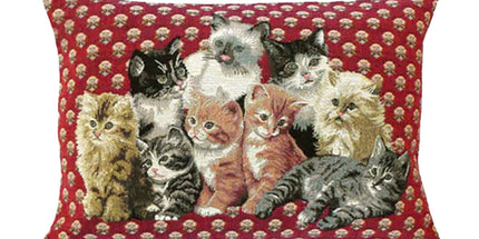 Housse de coussin Tissé Chats 30 cm x 45 cm