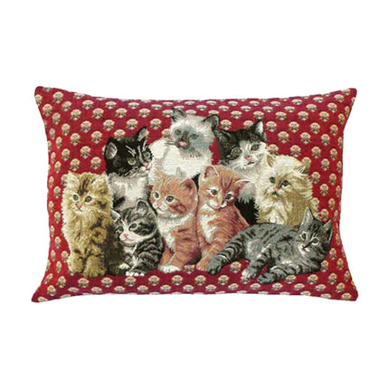 Housse de coussin Tissé Chats 30 cm x 45 cm