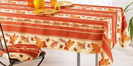 Nappe carrée 1m50 abeille brique anti tache