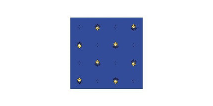 Nappe ronde coton enduit plastifié exclusif  bleu jaune 1m80