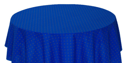Nappe ronde coton exclusif  bleu jaune 1m80