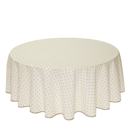Nappe ronde coton exclusif écru beige 1m80