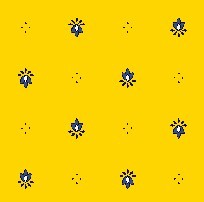 Nappe Exclusif Jaune Bleu 2m50 x 1m55 coton
