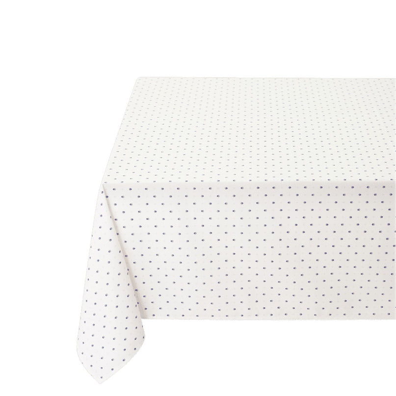 Nappe Exclusif Blanc Bleu 2m50 x1m55 coton