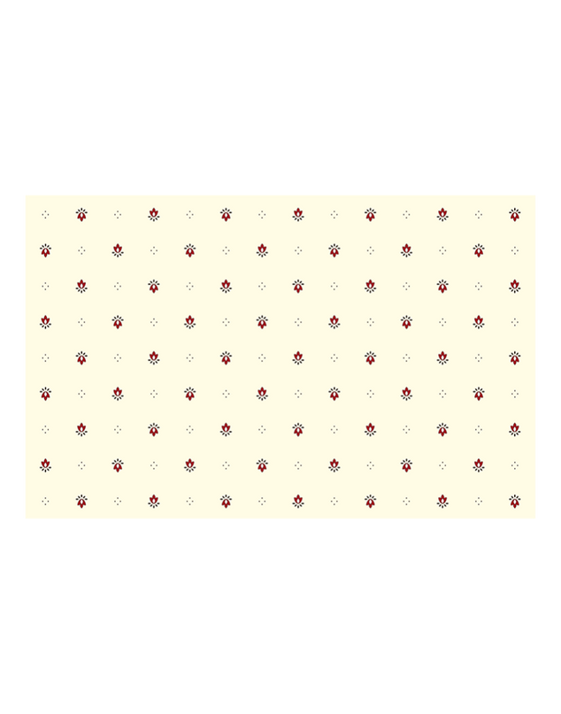Nappe exclusif écru rouge  plastifiée 2m50 / 1m50