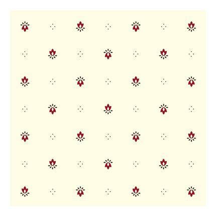 Serviette Exclusif écru rouge 40 cm x 40 cm coton