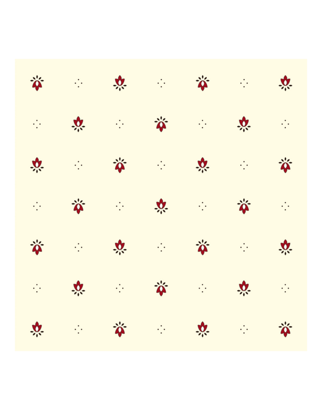 Serviette Exclusif écru rouge 40 cm x 40 cm coton