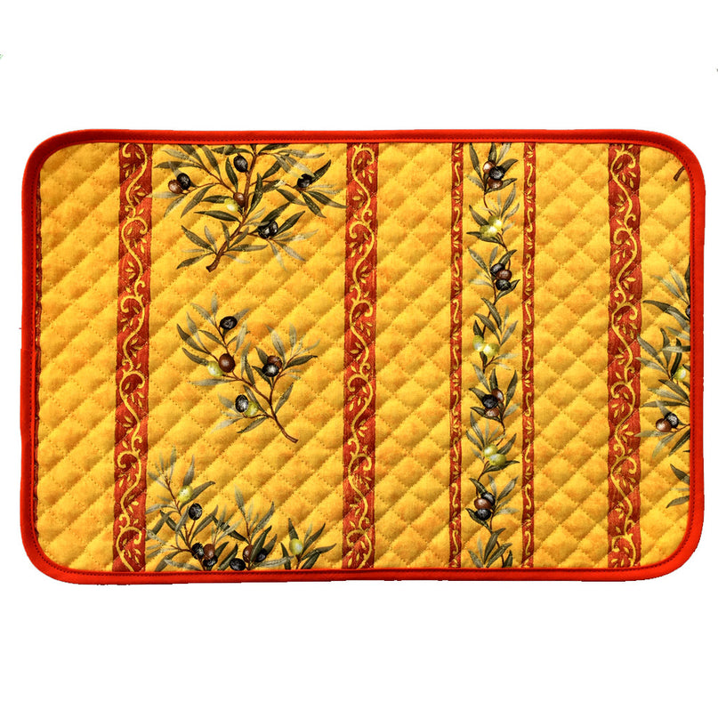 Set de table Clos des oliviers jaune Coton