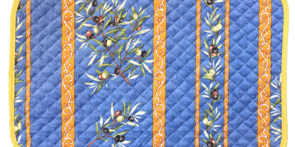 Set de table Clos des oliviers bleu Coton