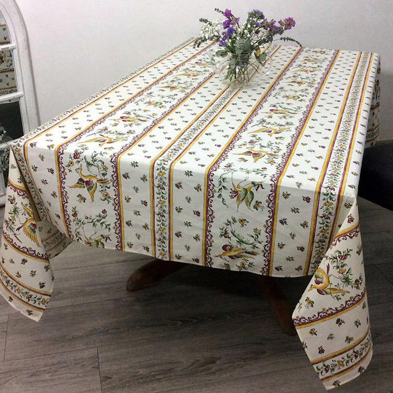 Nappe Faïence de Moustiers rose  2m/1m50  ENDUT PLASTIFIE