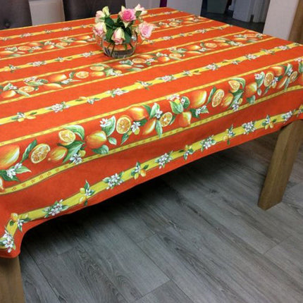 Nappe citron orange coton enduit plastifié 3m/1m55