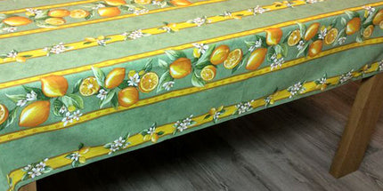 Nappe citron vert coton enduit plastifié 3m/1m55