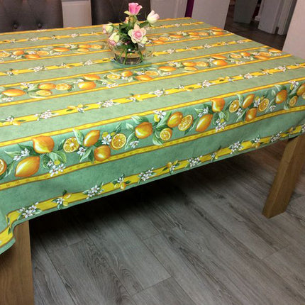 Nappe citron vert coton enduit plastifié 3m/1m55
