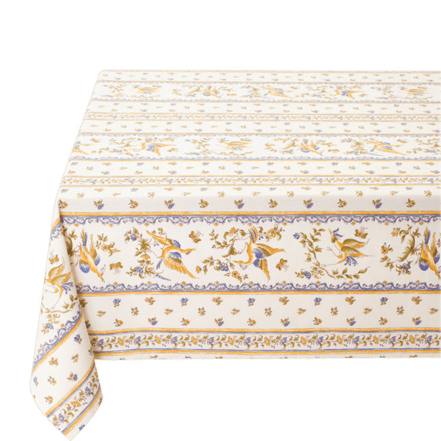 Nappe moustier bleu coton enduit 1m50/1m20