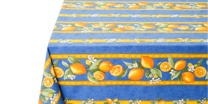 Nappe citron bleu coton Enduit plastifié 2m x 1m55