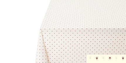 Nappe exclusif écru rouge coton enduit plastifié 2m x 1m55
