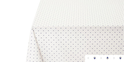 Nappe exclusif blanc bleu coton enduit  3m  x 1m55