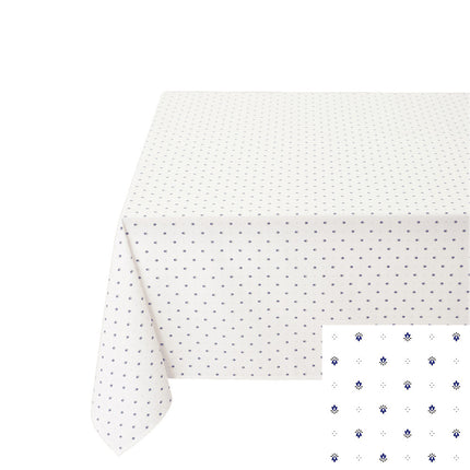 Nappe exclusif blanc bleu coton enduit  3m  x 1m55