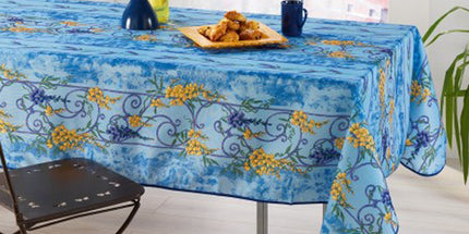 Nappe glycine et lavande Bleu 2m40 x 1m50 anti tache et infroissable