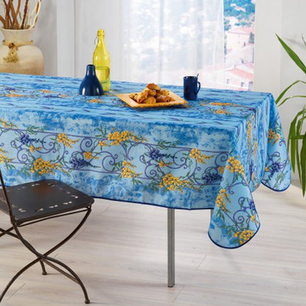 Nappe glycine et lavande Bleu 2m40 x 1m50 anti tache et infroissable